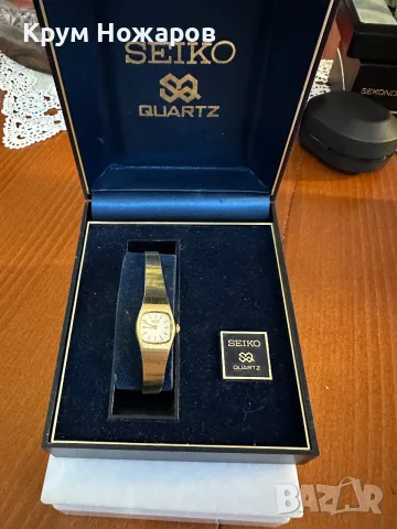 Продавам  Сейко Дамски кварцов часовник със позлата, много добро състояние работи перфектно 
