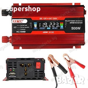 Инвертор 12V-220V 1000W UKC с Дисплей Преобразовател на Напрежението, снимка 16 - Аксесоари и консумативи - 54306029