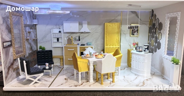 Барби къща ръчно изработена Авторки проект, снимка 9 - Кукли - 53101952