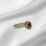 Ръчно изработен златен пръстен 14к с рубин и диаманти, снимка 5