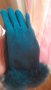 Тюркоазени микрофибърни меки  ръкавици с кадифена подплата, снимка 4