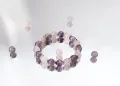 Хармонична и любовна гривна от лавандулов Аметист и Розов кварц, снимка 1