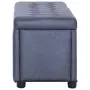 vidaXL Storage Ottoman 87,5 cm Grey Faux Suede Leather, снимка 2