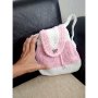Розова раница, ръчно плетена, подходяща за малки и големи дами, снимка 8