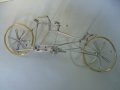 № 6891 стара фигура - велосипед   - изработен от тел   - размери - дължина 28 см , височина 8 см , снимка 3