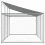 vidaXL Кучешка клетка с покрив и врата сив 6x2x2 м поцинкована стомана, снимка 5