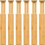 Разделител за чекмеджета с регулируем дизайн, бамбук,6бр., снимка 1