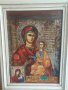 Икона. Картина на платно. Маслени бои. Дева Мария и Младенеца. Богородица. Исус Христос. Vintage, снимка 7