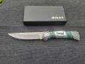 Сгъваем фосфоресциращ нож,дамаска стомана с гравирана дръжка SWAT, снимка 5