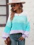 Дамски моден пуловер с цветни блокове, 3цвята - 023, снимка 4