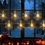Коледни светлини за прозорци и стени със снежинки, снимка 1