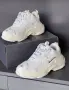 Triple S All-Over Logo White Унисекс👟Дамски Бели Маратонки👟Мъжки Спортни Обувки Код SEM-450, снимка 3