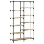 vidaXL Етажерка дъб сонома 100x32x170 см инженерно дърво и желязо, снимка 1