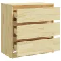 vidaXL Нощно шкафче, 60x36x64 см, бор масив, снимка 6