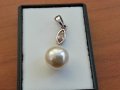 Сребърна висулка медальон с кралска перла , снимка 1 - Антикварни и старинни предмети - 42770765