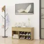 vidaXL Пейка за обувки, дъб сонома, 80x30x45 см, инженерно дърво, снимка 2