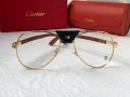 Cartier 2023 прозрачни мъжки слънчеви очила с кожа и дървени дръжки, снимка 7