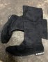 Дамски велурени черни ботуши с камъни, снимка 1 - Дамски ботуши - 42675392