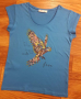 СТРАХОТНА синя тениска с релефна щампа орел, снимка 1 - Тениски - 44914402