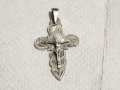 сребърен кръст разпятие, Старинен сребърен православен кръст с Исус Христос  сребро, снимка 5