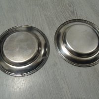 № 5009 две стари малки метални чинийки - prima NS  - печат / маркировка  - NS никелово сребро   - ди, снимка 3 - Други ценни предмети - 31567154