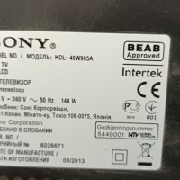 Sony KDL-46W905A с дефектен Main Board - здрав панел YLV4621-02N, снимка 2 - Части и Платки - 36527136