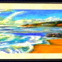 Четворка оригинали "Море" - маслен пастел на Сент, снимка 4 - Други ценни предмети - 36674457