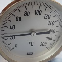 биметален термометър Wika thermometer ф100mm, 0/+200°C, L-500mm, снимка 7 - Резервни части за машини - 37103726