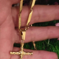 Ланец с кръст , снимка 1 - Колиета, медальони, синджири - 44642598