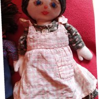 Стари меки ръчно изработени кукли момче и момичр, снимка 5 - Колекции - 29699307