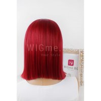 Къса права червена лейс фронт перука Лина, снимка 4 - Аксесоари за коса - 35571101