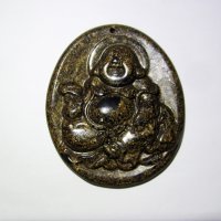 Буда медальон от естествен,натурален Бронзит 136.25 карата Индия, снимка 2 - Колиета, медальони, синджири - 35448134