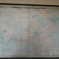 Голяма стенна карта на България : "Административна карта на НРБ" от 1981 г.размер 195х128 см.- рядка, снимка 1 - Други - 30912806