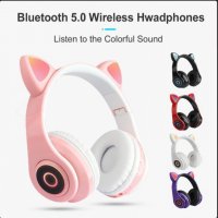 Bluetooth светещи слушалки Котешки уши, снимка 2 - Bluetooth слушалки - 35205047