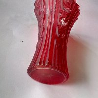 Мурано Италия ваза червено дебело стъкло, снимка 4 - Антикварни и старинни предмети - 36855268