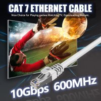 Cat 7 Ethernet кабел 30m 10Gbps 600MHz S/FTP екраниран мрежов кабел, снимка 2 - Кабели и адаптери - 42275514