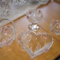 уникални ретро-чаши, стъклени декоративни съдини,  фруктиери, снимка 4 - Декорация за дома - 29161161