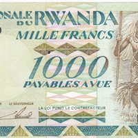 1000 франка 1988, Руанда, снимка 1 - Нумизматика и бонистика - 38370626