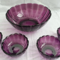 Стъклени купи цветно  лилаво стъкло, снимка 9 - Антикварни и старинни предмети - 17710124