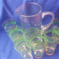 Ретро кана и 6 чаши за безалкохолно, вода, снимка 4 - Антикварни и старинни предмети - 37796539