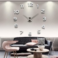 голям стенен часовник за стена с арабски цифри, снимка 7 - Стенни часовници - 32170252