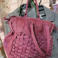 ADAX естествена кожа голяма чанта,красив винен цвят, снимка 12 - Чанти - 44178385