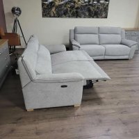 Комплект светло сиви дивани от плат две тройки, снимка 11 - Дивани и мека мебел - 44297942