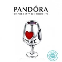 Талисман Пандора Pandora Red Wine сребро 925. Колекция Amélie, снимка 1 - Гривни - 30829680