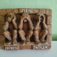 Трите маймуни" Нечий, не видях, не говоря зло", снимка 2 - Картини - 42778925