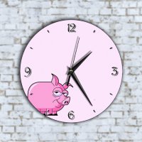 Стенен Часовник - Смешно Розово Прасенце