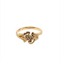 Златен дамски пръстен 2,18гр. размер:58 14кр. проба:585 модел:22388-1, снимка 1 - Пръстени - 44376166