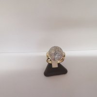 Златен пръстен с циркони 7, снимка 3 - Пръстени - 26024807