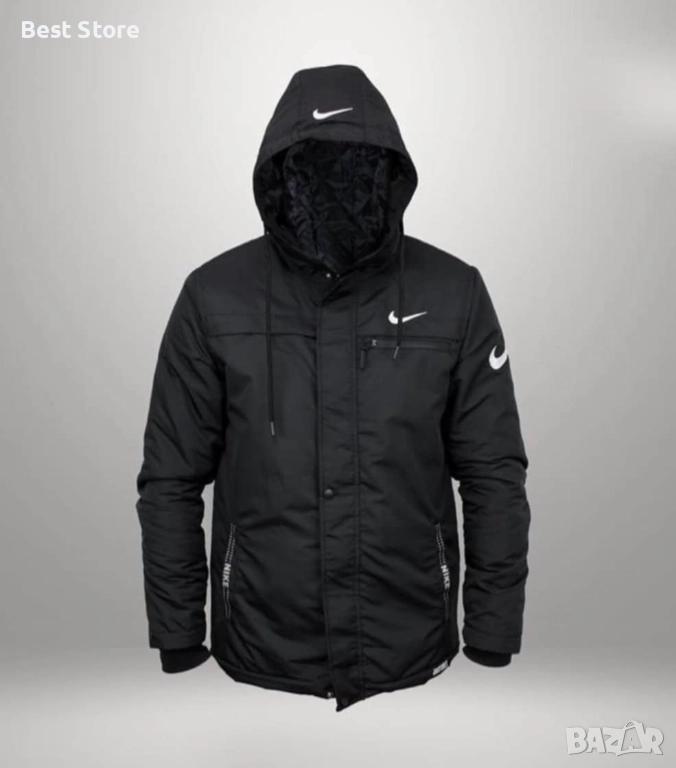 Nike Мъжко Черно Зимно Дълго Яке Найк , снимка 1