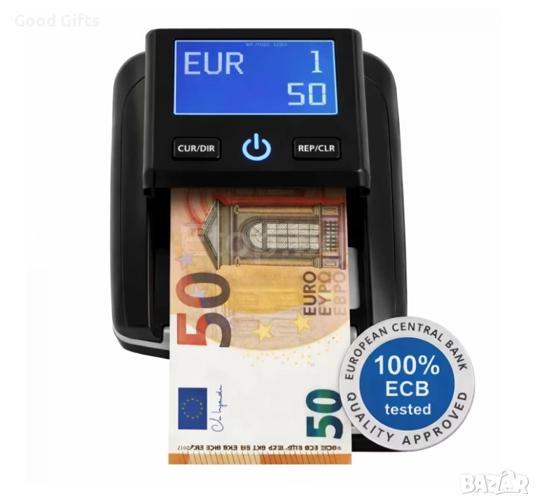 Професионален детектор за фалшиви банкноти с LCD дисплей – EUR, бърза и точна проверка, снимка 1